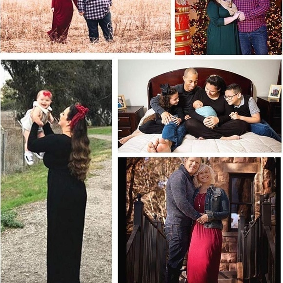 Plus Size Maxi Dress Long Sleeve Empire Waist Size 6X / 30 Red - Picture 4 of 13